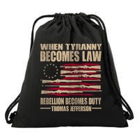 When Tyranny Becomes Law Rebellion Becomes Duty Drawstring Bag