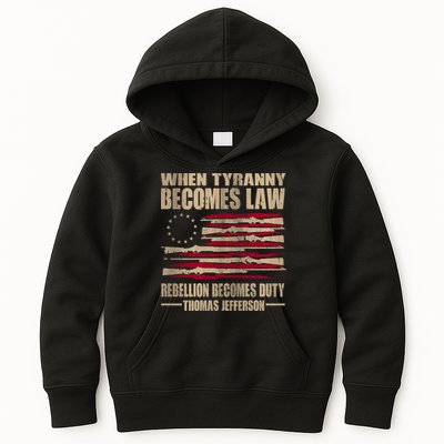 When Tyranny Becomes Law Rebellion Becomes Duty Kids Hoodie
