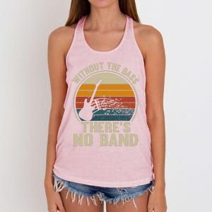 Without The Bass ThereS No Band Bass Guitar Lover Women's Knotted Racerback Tank