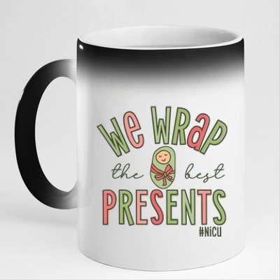 Wrap The Best Presents Nicu Nurse Christmas Neonatal Nurse 11oz Black Color Changing Mug