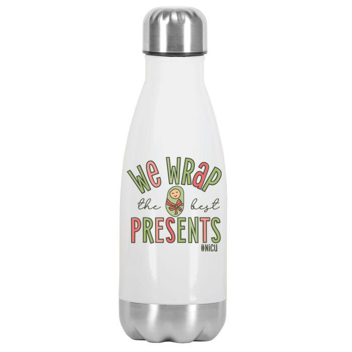 Wrap The Best Presents Nicu Nurse Christmas Neonatal Nurse Stainless Steel Insulated Water Bottle