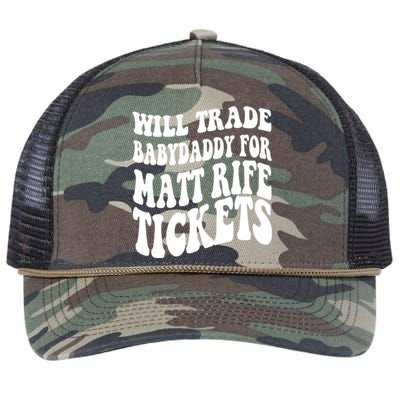 Will Trade Babydaddy For Matt Rife Tickets Retro Rope Trucker Hat Cap