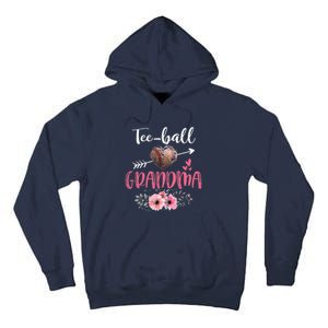 Womens Tee Ball Grandma Floral Funny Tee Ball Heart Mother's Day Tall Hoodie