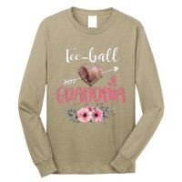 Womens Tee Ball Grandma Floral Funny Tee Ball Heart Mother's Day Long Sleeve Shirt