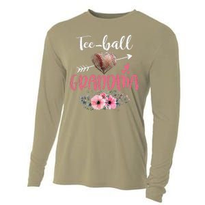 Womens Tee Ball Grandma Floral Funny Tee Ball Heart Mother's Day Cooling Performance Long Sleeve Crew