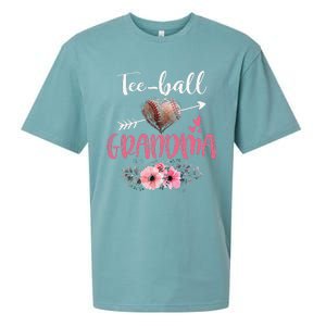 Womens Tee Ball Grandma Floral Funny Tee Ball Heart Mother's Day Sueded Cloud Jersey T-Shirt