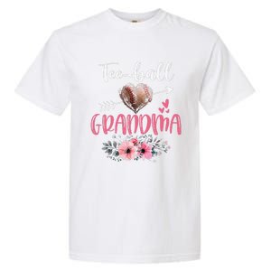 Womens Tee Ball Grandma Floral Funny Tee Ball Heart Mother's Day Garment-Dyed Heavyweight T-Shirt