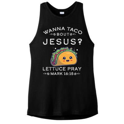 Wanna Taco Bout Jesus Cinco De Mayo Christian TShirt Ladies PosiCharge Tri-Blend Wicking Tank