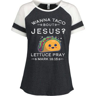 Wanna Taco Bout Jesus Cinco De Mayo Christian TShirt Enza Ladies Jersey Colorblock Tee