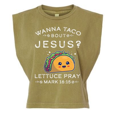 Wanna Taco Bout Jesus Cinco De Mayo Christian TShirt Garment-Dyed Women's Muscle Tee