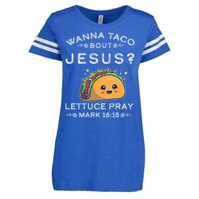 Wanna Taco Bout Jesus Cinco De Mayo Christian TShirt Enza Ladies Jersey Football T-Shirt