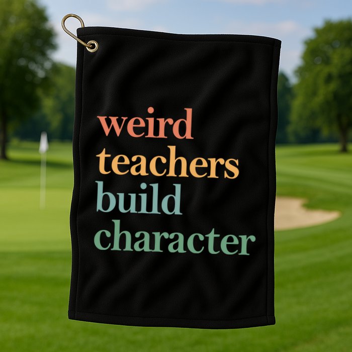 Weird Teachers Build Character Appreciation Gift Golf Towel