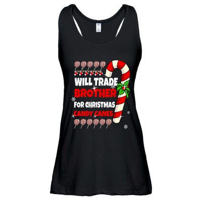 Will Trade Brother For Christmas Candy Canes Sister Boy Girl Ladies Essential Flowy Tank