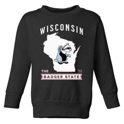 Wisconsin The Badger State Established 1848 Toddler Sweatshirt