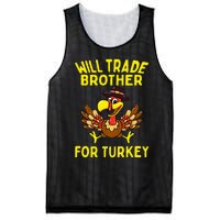 Will Trade Brother For Turkey Funny Thanksgiving Siblings Mesh Reversible Basketball Jersey Tank