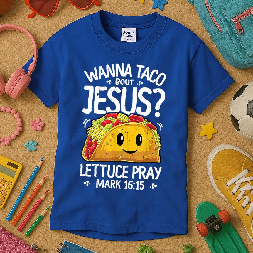 Wanna Taco Bout Jesus Cinco De Mayo Women Christian Kids T-Shirt