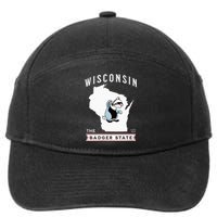 Wisconsin The Badger State Established 1848 7-Panel Snapback Hat