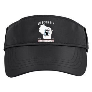 Wisconsin The Badger State Established 1848 Adult Drive Performance Visor