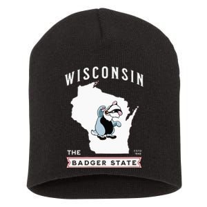 Wisconsin The Badger State Established 1848 Short Acrylic Beanie