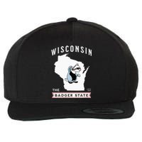 Wisconsin The Badger State Established 1848 Wool Snapback Cap