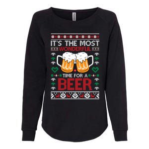 Wonderful Time Beer Ugly Christmas Sweaters Gift Womens California Wash Sweatshirt