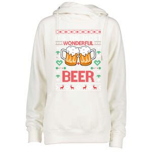 Wonderful Time Beer Ugly Christmas Sweaters Gift Womens Funnel Neck Pullover Hood