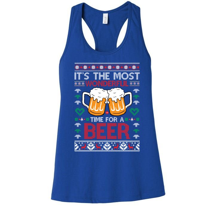 Wonderful Time Beer Ugly Christmas Sweaters Gift Women's Racerback Tank