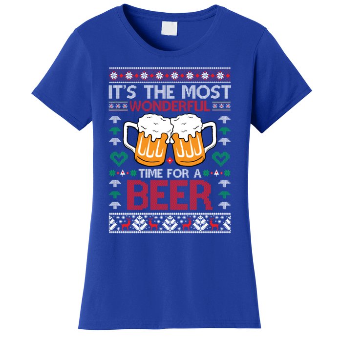 Wonderful Time Beer Ugly Christmas Sweaters Gift Women's T-Shirt