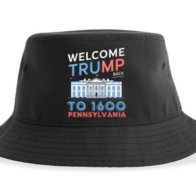 Welcome Trump Back To 1600 Pennsylvania Supporters Design Sustainable Bucket Hat