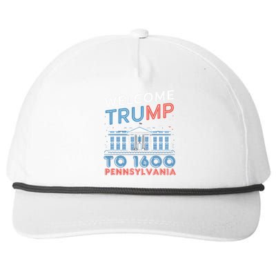 Welcome Trump Back To 1600 Pennsylvania Supporters Design Snapback Five-Panel Rope Hat