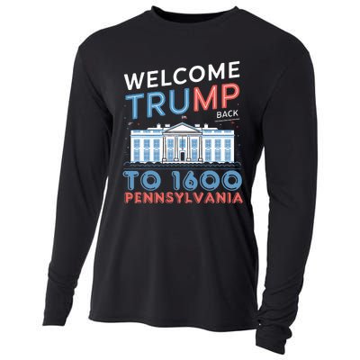 Welcome Trump Back To 1600 Pennsylvania Supporters Design Cooling Performance Long Sleeve Crew