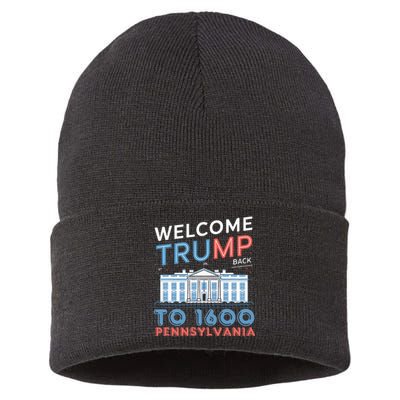 Welcome Trump Back To 1600 Pennsylvania Supporters Design Sustainable Knit Beanie