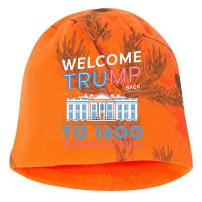 Welcome Trump Back To 1600 Pennsylvania Supporters Design Kati - Camo Knit Beanie