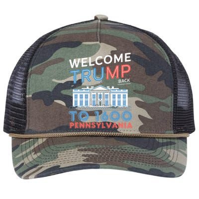 Welcome Trump Back To 1600 Pennsylvania Supporters Design Retro Rope Trucker Hat Cap