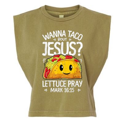 Wanna Taco Bout Jesus Cinco De Mayo Garment-Dyed Women's Muscle Tee