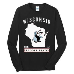 Wisconsin The Badger State Established 1848 Tall Long Sleeve T-Shirt