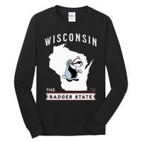 Wisconsin The Badger State Established 1848 Tall Long Sleeve T-Shirt