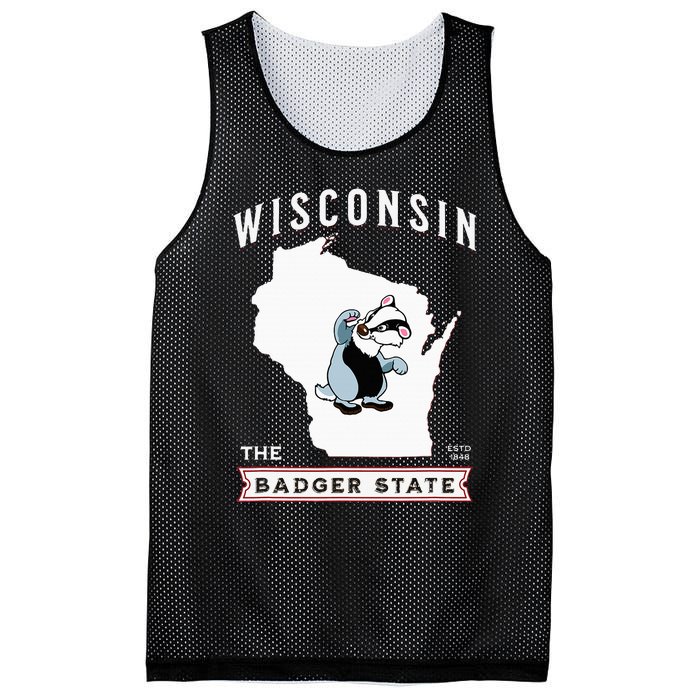 Wisconsin The Badger State Established 1848 Mesh Reversible Basketball Jersey Tank