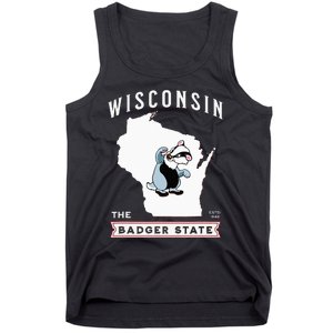 Wisconsin The Badger State Established 1848 Tank Top