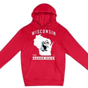 Wisconsin The Badger State Established 1848 Premium Pullover Hoodie