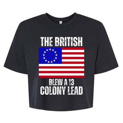 Withe The British Blew A 13 Colony Lead Bella+Canvas Jersey Crop Tee