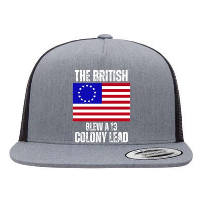 Withe The British Blew A 13 Colony Lead Flat Bill Trucker Hat