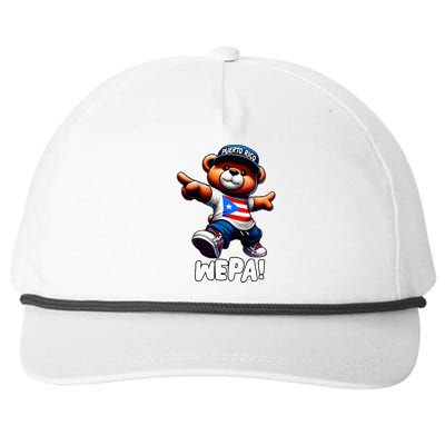 Wepa Teddy Bear Puerto Rico Flag Boricua Puerto Rican Snapback Five-Panel Rope Hat