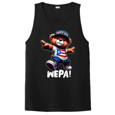 Wepa Teddy Bear Puerto Rico Flag Boricua Puerto Rican PosiCharge Competitor Tank