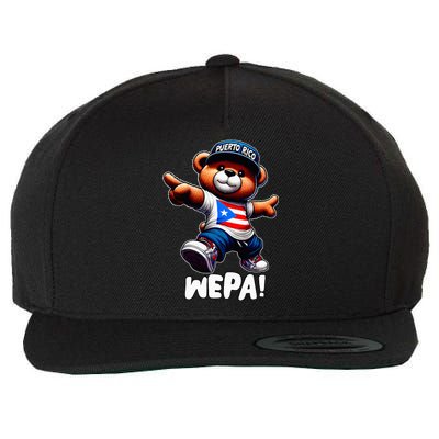 Wepa Teddy Bear Puerto Rico Flag Boricua Puerto Rican Wool Snapback Cap