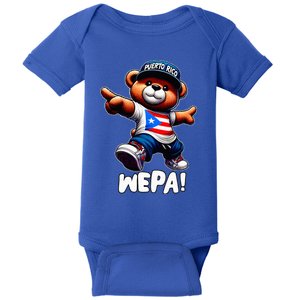 Wepa Teddy Bear Puerto Rico Flag Boricua Puerto Rican Baby Bodysuit