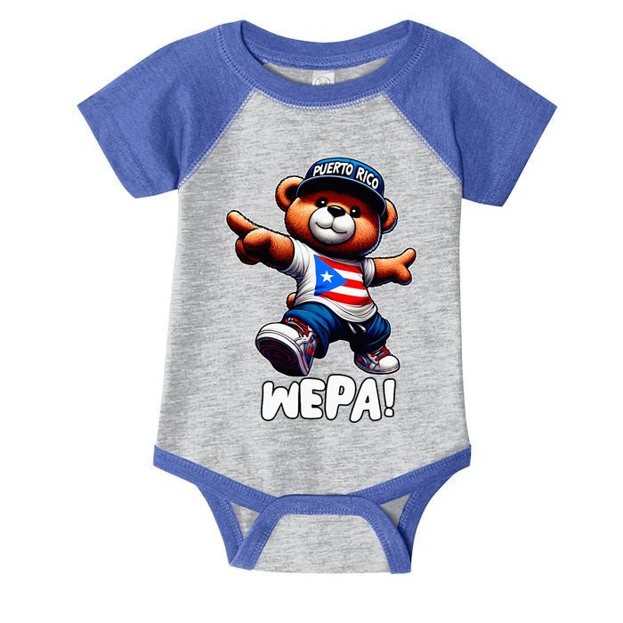 Wepa Teddy Bear Puerto Rico Flag Boricua Puerto Rican Infant Baby Jersey Bodysuit