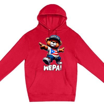 Wepa Teddy Bear Puerto Rico Flag Boricua Puerto Rican Premium Pullover Hoodie