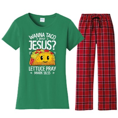 Wanna Taco Bout Jesus Cinco De Mayo Women's Flannel Pajama Set