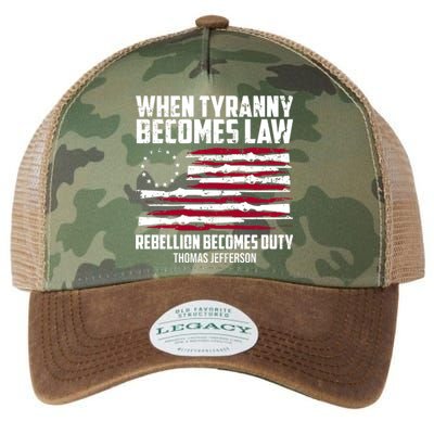 When Tyranny Becomes Law Rebellion Becomes Duty Thomas Jefferson Legacy Tie Dye Trucker Hat